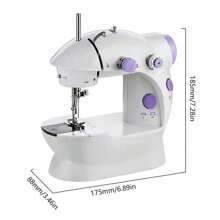 1 Mini Sewing Machine for Beginners, Sewing Machine for Quick Stitching, Portable Sewing Machine Suitable for Home, Travel and DIY, Electric Handheld Sewing Machine for Beginners, - White - View 8