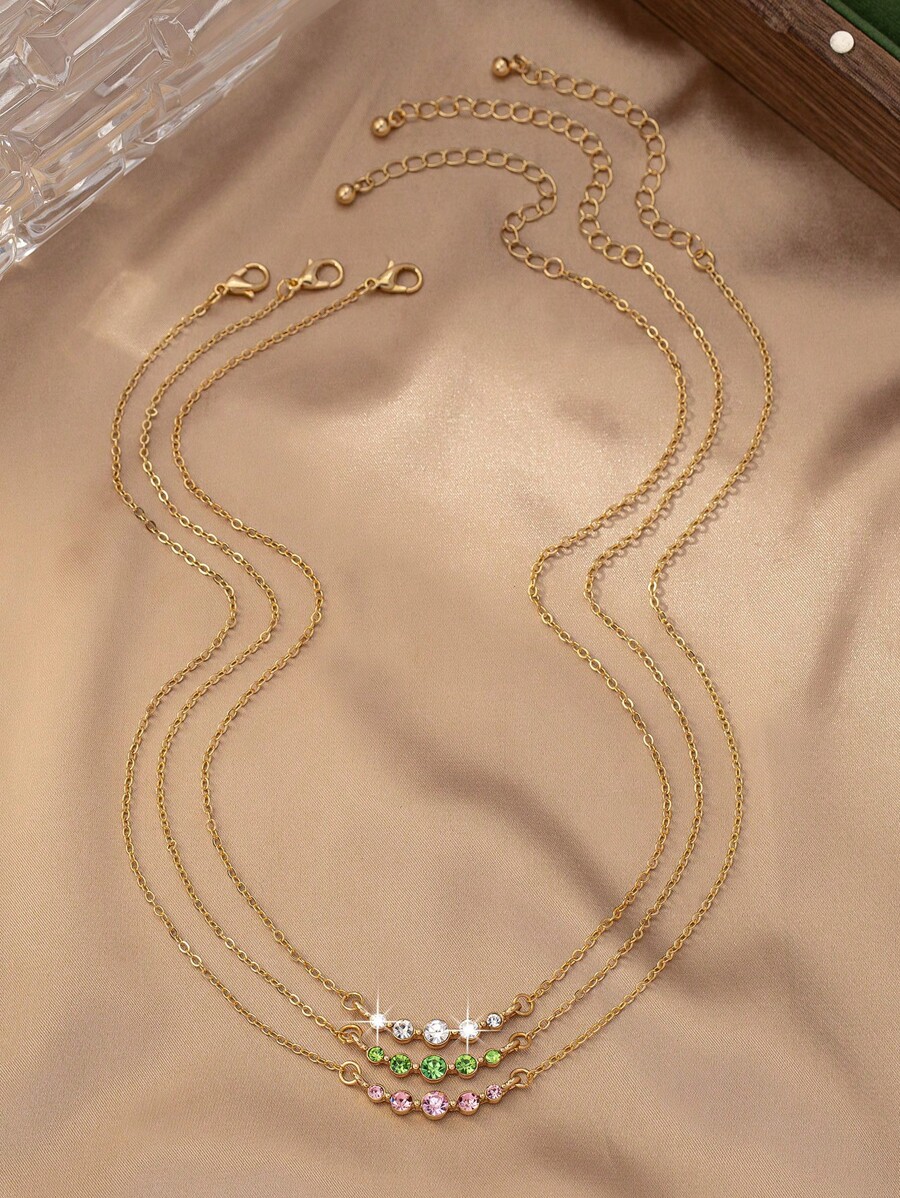 1pc Simple Gemstone Beaded Pendant Fashion Necklace For Women's ...