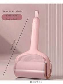 1pc Lint Roller With Replaceable Adhesive Paper, Tearable, Sticky Clothes Brush For Removing Hair Fluff And Dust - Pink - View 2
