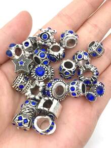 ngẫu nhiên 10 cái Retro Dát Pha lê Lớn Lỗ Hạt , Hợp kim Men răng Spacer Hạt , Đối với DIY Thủ công Vòng tay cườm Dây chuyền Thủ công mỹ nghệ , Làm đồ trang sức Quân nhu - tròn - Xem 8