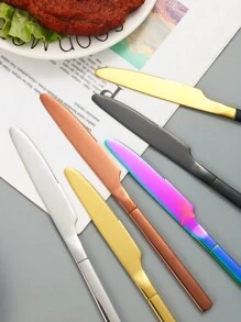 5/30pcs Gold Stainless Steel Cutlery Set, Including Knife, Fork, Spoon, Suitable For Home Kitchen And Restaurant,Kitchen,Christmas Gift,School Supplies - Gold - View 4