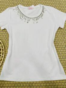 Women Tops - 白色 - 查看 2