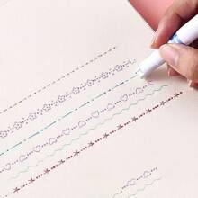 6pcs Quick-Drying Cute Wave-Shaped Graffiti Fluorescent Flower Pressing Tool, Kids' Drawing&Pressing Tool - Multicolor - View 6