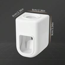 1pc Automatic Plastic Toothpaste Dispenser, Household Wall Mounted Toothpaste Squeezer, Punch-Free  Toothpaste Dispenser, Bathroom Accessories - White - View 3