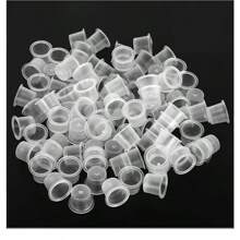 100pcs M Disposable Tattoo Ink Cups Plastic Pigment Clear Holder Container Caps Tattoo Permanent Makeup Microblading Supply