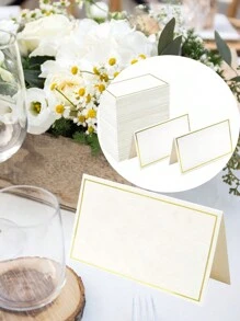 10/50/100入組金箔桌牌，婚禮客人名稱卡，座位桌牌，適用於婚禮、宴會和席位卡 - 金色 - 查看 1