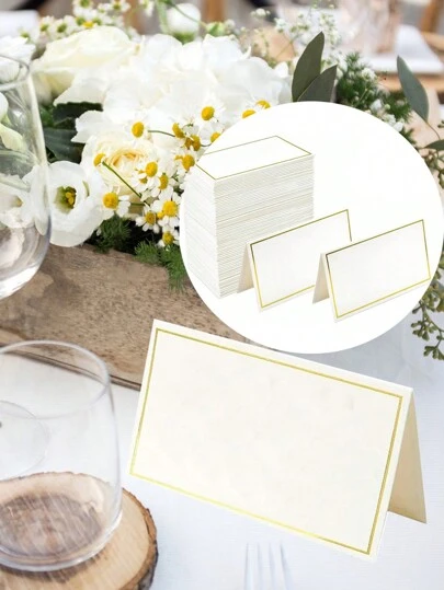 10/50/100 Chiếc Thẻ Bàn Lá Vàng, Thẻ Tên Khách Dự Đám Cưới, Thẻ Bàn Ghế, Thích Hợp Cho Đám Cưới, Tiệc Và Thiệp Chỗ Ngồi