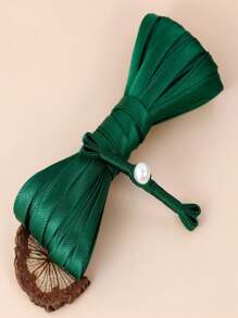 5 cái/bộ Trang trí ngọc trai Nút Ếch & Dây tơ hồng Trung Quốc & Móc và mắt Khép kín Đối với Sườn xám Quần áo , Phong cách Retro - Màu xanh lá cây đậm - Xem 1