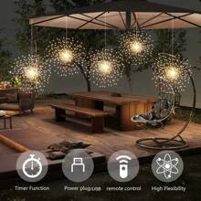 Firework Lights 8 Modes Dimmable Fairy Light String With Remote Control, Ideal For Indoor/Outdoor Tent, Patio, Wedding And Party Wall Decoration - Multicolor - View 3