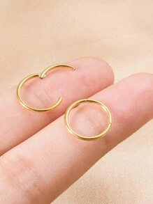 女用小圓環耳環 316L不鏽鋼無縫鉸鏈耳環 適用於耳垂、耳軟骨、耳輪、Rook、Daith、耳廓、鼻、唇身體穿刺飾品 - 不銹鋼耳環 - 查看 18