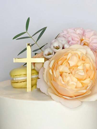 5 件/10 件基督教十字架蛋糕装饰亚克力蛋糕装饰 B Aby 洗礼圣餐主题派对装饰蛋糕派对用品