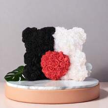 1入組多色雙色調玫瑰熊握著心形造型,可用於婚禮派對裝飾或情人節、母親節、父親節等節日禮物 - 彩色 - 查看 11