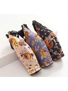 3 Piece Set Plus Size Underwear No Steel Ring Front Buckle Ruched Beauty Back Bra - Black - View 8