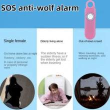 1pc Pink Outdoor Sos Wolf Alert Device Equipped With 120db Decibel Alarm Sound, Led Flashlight, Compact And Delicate, A Handheld Self-Defense Alarm Device, Suitable For Seniors, Single Women, Night Workers, Athletes, Disabled Persons; Helps Attract Immediate Surrounding Help When Pressed In Case Of Emergency - Pink - View 1