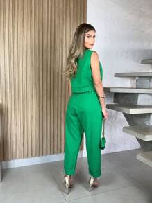 Women Two-Piece Outfits - 綠色 - 查看 2