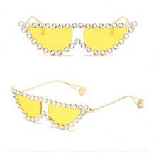 时尚女士时尚眼镜，带水钻装饰，适合日常佩戴 - 彩色 - 查看 9