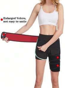 1pc Hip Joint Protection Strap For Groin Muscle Strain And Injury Black Unisex Sports Fitness Compression Leg, Knee, Waist Protector With Left And Right Optional - Black - View 5