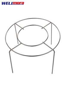 Estante Tipo Vaporera Grande Para Repostería (22 Cm) De Acero Inoxidable Súper Resistente Al Calor Rejilla De Cocción Con Diseño Estable De 4 Patas - Base Para Cocinar Carne, Vegetales Y Pescado Al Vapor - Plateado - Ver 1