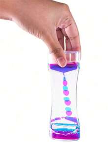 1入組隨機液體沙漏運動冒泡定時器，用於安撫感官玩具、玩具、擺設玩具、新奇禮物，4種顏色隨機發送
