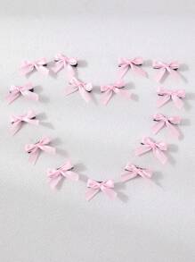 6个/15个/30个套装可爱蝴蝶结发夹，彩色蕾丝发夹，时尚发卡，适合女孩日常、节日、情人节、派对等场合，可作头部饰品、情人节饰品、女士发饰、发夹 - 粉色 - 查看 4