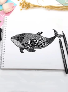 Bộ 9 Bút Vẽ Phác Thảo & Chi Tiết Với 8 Bút Đầu Kim Và 1 Bút Đầu Mềm, Dùng Để Vẽ Tay Và Phác Thảo - màu đen - Xem 4