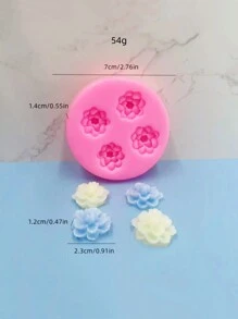 1pc 10-Cavity Mini Cherry Blossom Silicone Mold For Gypsum & Resin DIY Decorating Mold - Pink - View 2