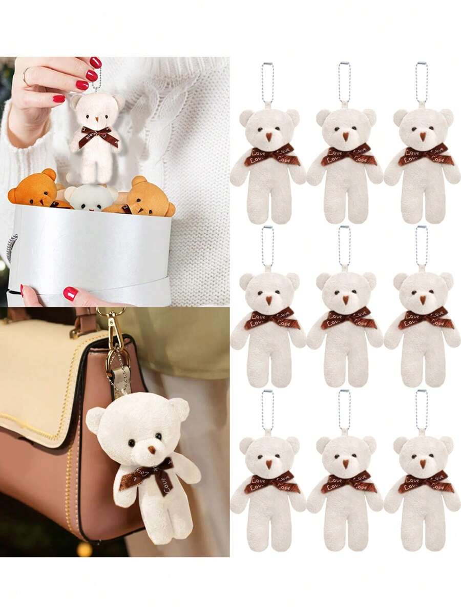 1~20 chiếc 4,7 inch búp bê gấu bông nhỏ nhồi bông đồ chơi sang trọng tự làm móc khóa túi mặt dây chuyền, hộp quà tặng sinh nhật đám cưới búp bê đồ chơi cho bánh sinh nhật trang trí đám cưới đồ dùng tiệc ủng hộ phụ kiện tự làm bùa hộ mệnh