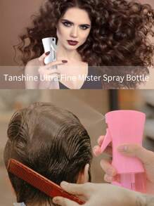 1 件 200ml/300ml 透明彩色高压连续喷雾瓶，可重复使用带喷嘴的美发喷雾器，有粉色、黑色、黄色和蓝粉色配件可供选择