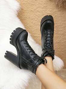 1双150厘米时尚三股编织鞋带，黑色圆形，可替换的结实鞋带，适用于中帮和高帮靴子（仅含鞋带，不含鞋子） - 黑色 - 查看 3