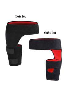 1pc Hip Joint Protection Strap For Groin Muscle Strain And Injury Black Unisex Sports Fitness Compression Leg, Knee, Waist Protector With Left And Right Optional - Black - View 6
