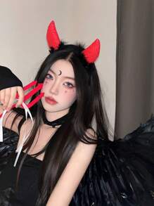 2入組裝扮天使道具配件 天使棒 天使發箍,適用於萬聖節、狂歡節、派對、節日、舞會等各種場合 - 黑色 - 查看 6