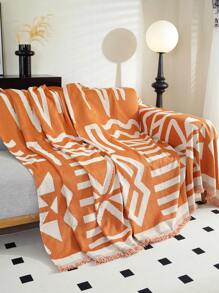 1 Miếng Phong cách Bohemian Chăn bọc Ghế sô pha , Chenille Chất vải , Tua Cạnh , Máy giặt được , Tất cả Mùa phổ cập - trái cam - Xem 4
