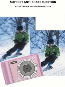 1入組數碼相機,支援32g記憶卡,4400萬像素,2.7k錄製,8倍變焦,2.4英寸高清lcd屏幕,便攜式迷你卡片ccd數碼相機,適合學生日常旅行玩具禮物-黑色 - 黑色 - 查看 5