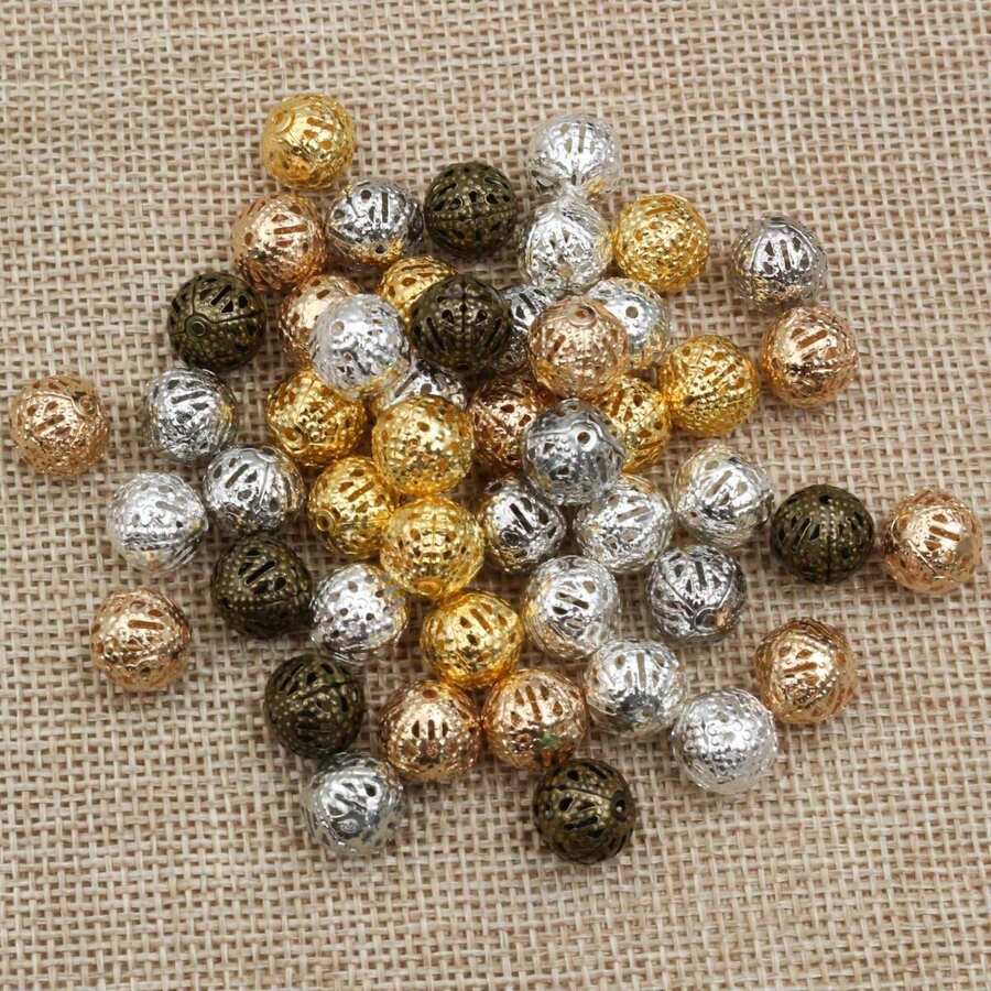 50 顆空心花珠 Diy 間隔串珠吊飾適用於珠寶製作配件 - Hollow beads - 查看 1