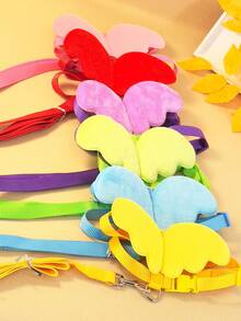 1 Pieza Correa Rosa Con Diseño De Alas De Ángel Para Caminar Perros Y Gatos, Suministros Para Mascotas - Rosa - Ver 5