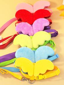 1 Pieza Correa Rosa Con Diseño De Alas De Ángel Para Caminar Perros Y Gatos, Suministros Para Mascotas - Rosa - Ver 4