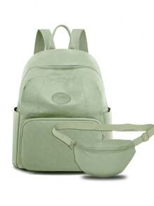 Linda Mochila Funcional Mochila Bolso Kwaii con Cangurera Mochila Kawaii Juvenil - Verde - Ver 1