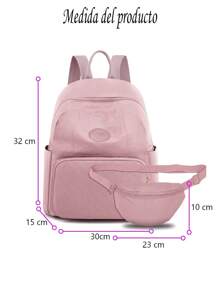 Linda Mochila Funcional Mochila Bolso Kwaii con Cangurera Mochila Kawaii Juvenil - Verde - Ver 3