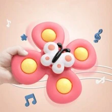 3pcs Insect Rotating Toys Set For Kids: Suction Cup Rotary Play Water Toy, Fun Insect Spinning Carousel Rattle, Baby Bath Toy, Birthday Gift - Red - View 3