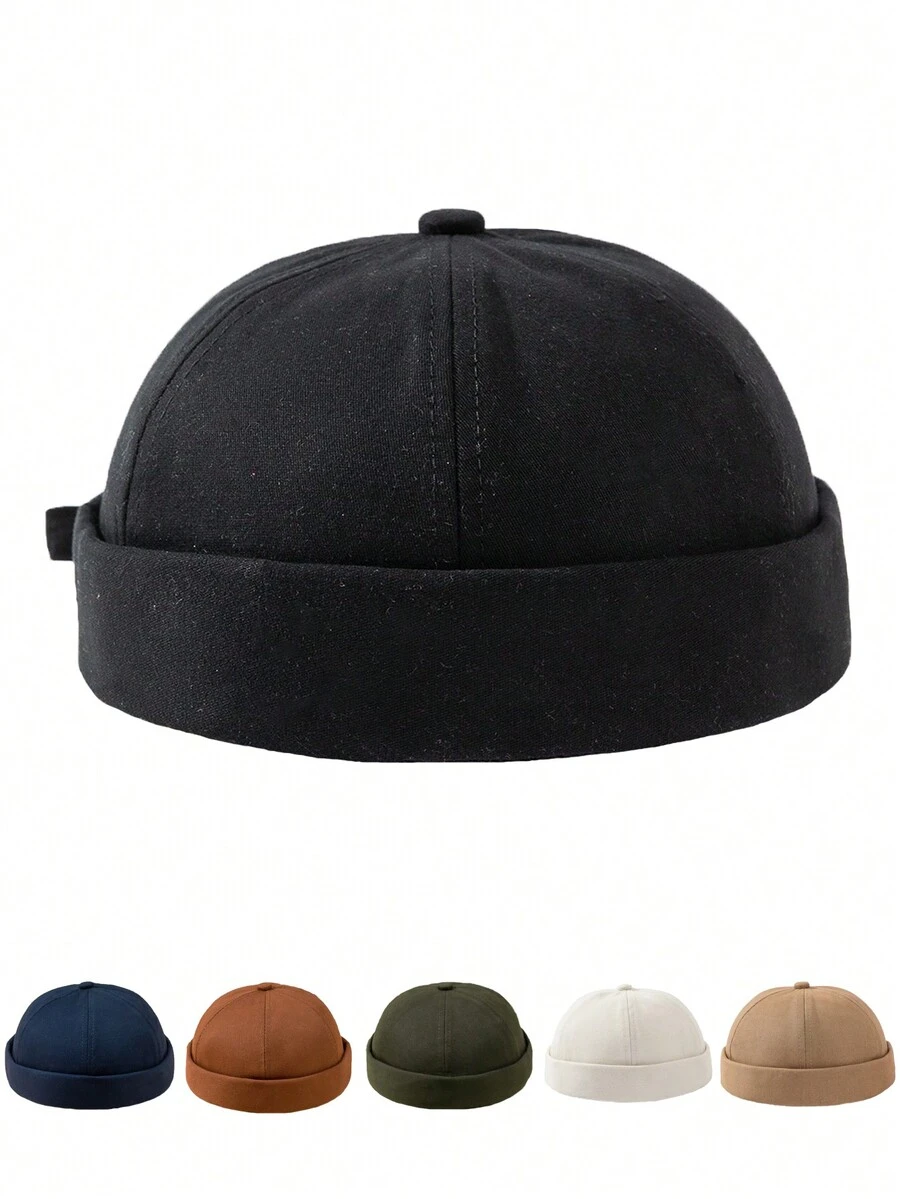 1 Miếng Nam Màu thuần Có thể điều chỉnh Mũ lưỡi trai , Thích hợp Đối với Đường phố Du lịch , Giải trí Và Phong cách Nhật - Nhiều màu - Xem 1