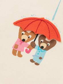 Balabala Bộ áo liền quần dệt kim Unisex cho bé - Xanh và trắng - Xem 6