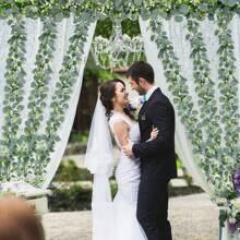 1 Stücke Eukalyptus Girlande, 5.9ft Grünery Girlande Mit Blumen, Künstliche Faux Silber Dollar Eukalyptus Blätter Ranken Für Tisch, Zuhause, Hochzeit, Kamin, Party, Innen- Und Außendekoration
