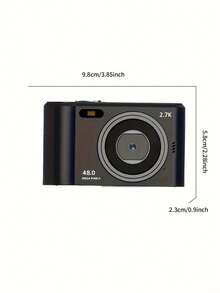 1入組數碼相機,支援32g記憶卡,4400萬像素,2.7k錄製,8倍變焦,2.4英寸高清lcd屏幕,便攜式迷你卡片ccd數碼相機,適合學生日常旅行玩具禮物-黑色 - 黑色 - 查看 2