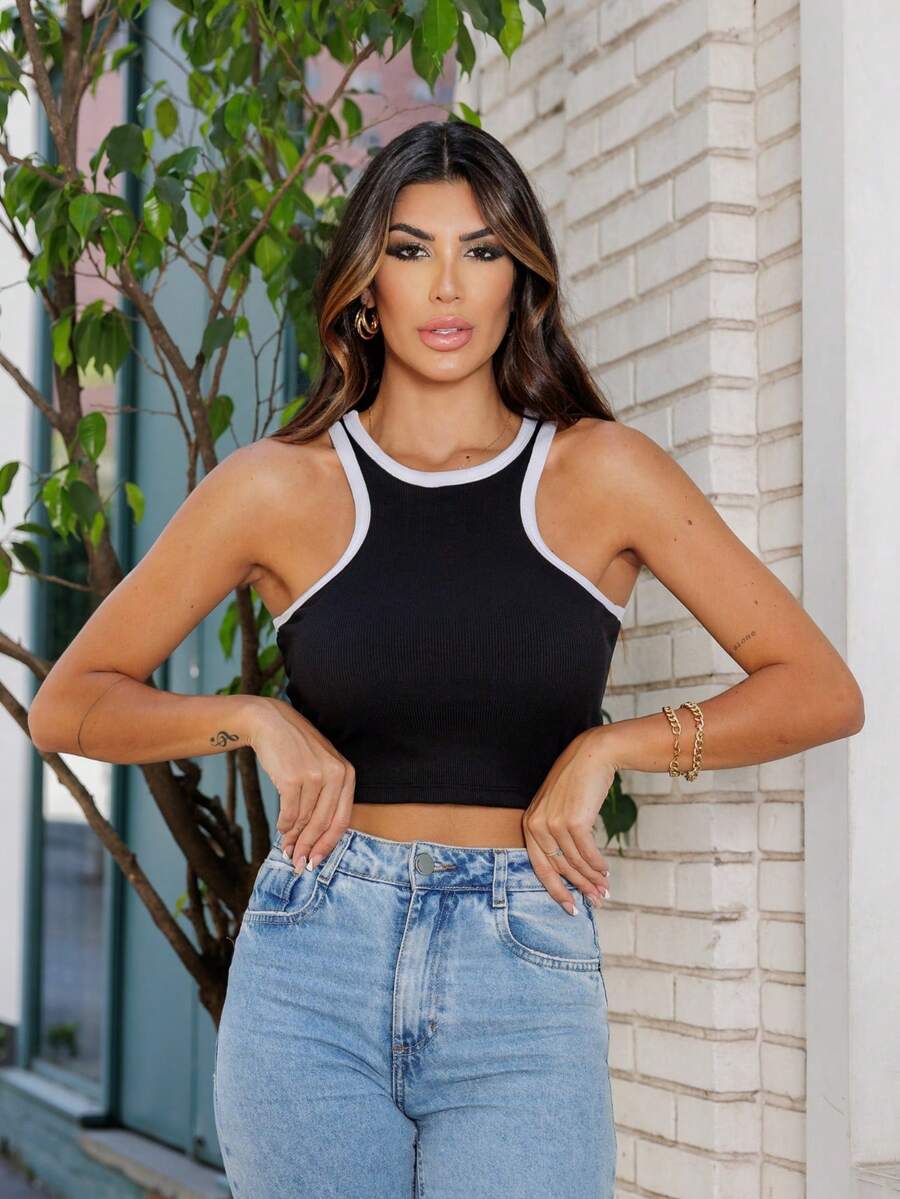 Women Tops - 黑與白 - 查看 1