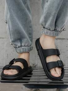 1pair 2024 Unisex Athletic Slippers For Outdoor Wear In Summer, Non-Slip Indoor/Outdoor All Seasons Footwear