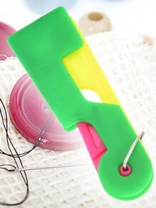 3入組隨機顏色自動穿針器,手持塑料縫紉針穿線器 - 彩色 - 查看 7