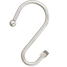 12pcs/Set Matte Nickel Shower Curtain Hooks, Bathroom Rustproof Curtain Ring, Modern Metal Decorative Shower Hooks, Fits Straight & T-Shaped Rods Bathroom Decor - Multicolor - View 4