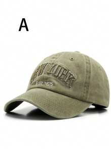 1pc Unisex Vintage Distressed Washed New York Embroidered Fashion Baseball Cap - Multicolor - View 13