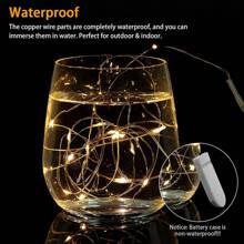 6 Pc Fairy Lights Battery Operated String Lights - 6.56ft 20 LED Mini String Lights Wire Firefly Lights For Vases Mason Jars DIY Crafts Plants Table Centerpieces Wedding(Warm White) - White - View 5