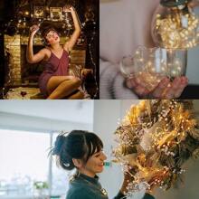 6 Pc Fairy Lights Battery Operated String Lights - 6.56ft 20 LED Mini String Lights Wire Firefly Lights For Vases Mason Jars DIY Crafts Plants Table Centerpieces Wedding(Warm White) - White - View 8